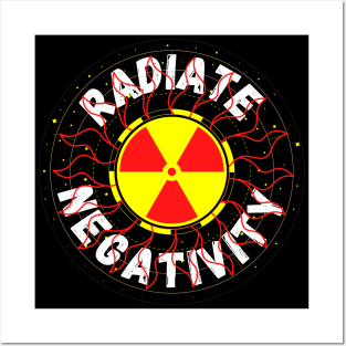 Radiate Negativity - Shining radiating sun Posters and Art